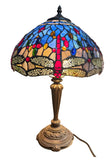 14" Traditonal Blue Dragonfly Tiffany Table Lamp
