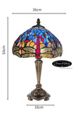 14" Traditonal Blue Dragonfly Tiffany Table Lamp
