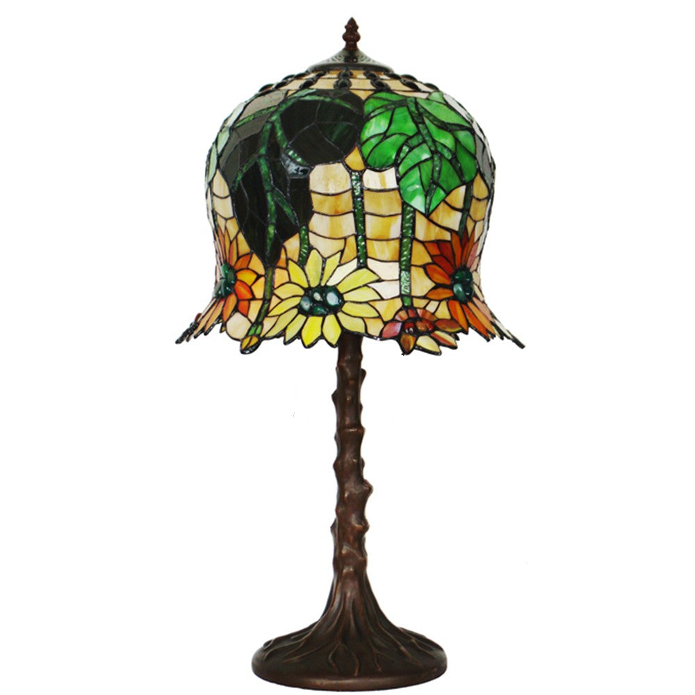 Limited Edition@Museum Quality Sunflower Tiffany Stained Glass Table Lamp