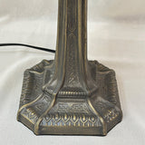 14" Retro Square Stained Glass Tiffany Style Table Lamp with Zinc Alloy Base* Velvet Purpler