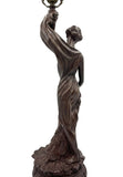 Huge 20" Tiffany Style Dragonfly Table Lamp – Art Nouveau Lady Sculpture Base