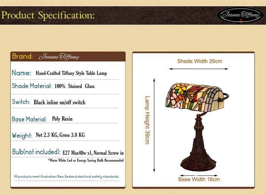 Butterfly Style Tiffany Banker Lamp