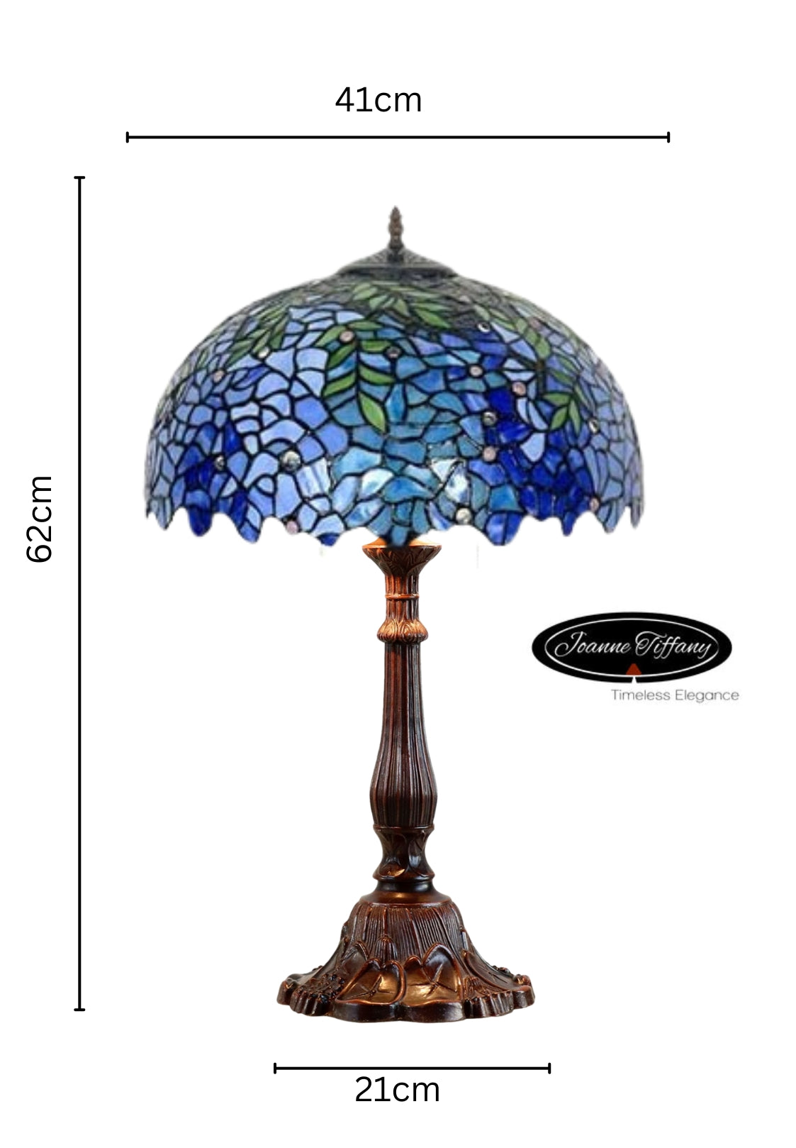 Large 16" Blue Wisteria Tiffany Table Lamp @ Limited Stock only