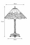 18" Tiffany Style Red Rose Stained Glass Table Lamp – Art Nouveau Floral Design