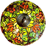 Large 16" Tiffany Style Grape Table Lamp with Bird Tree Base