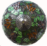 Large 16" Tiffany Style Grape Table Lamp with Bird Tree Base
