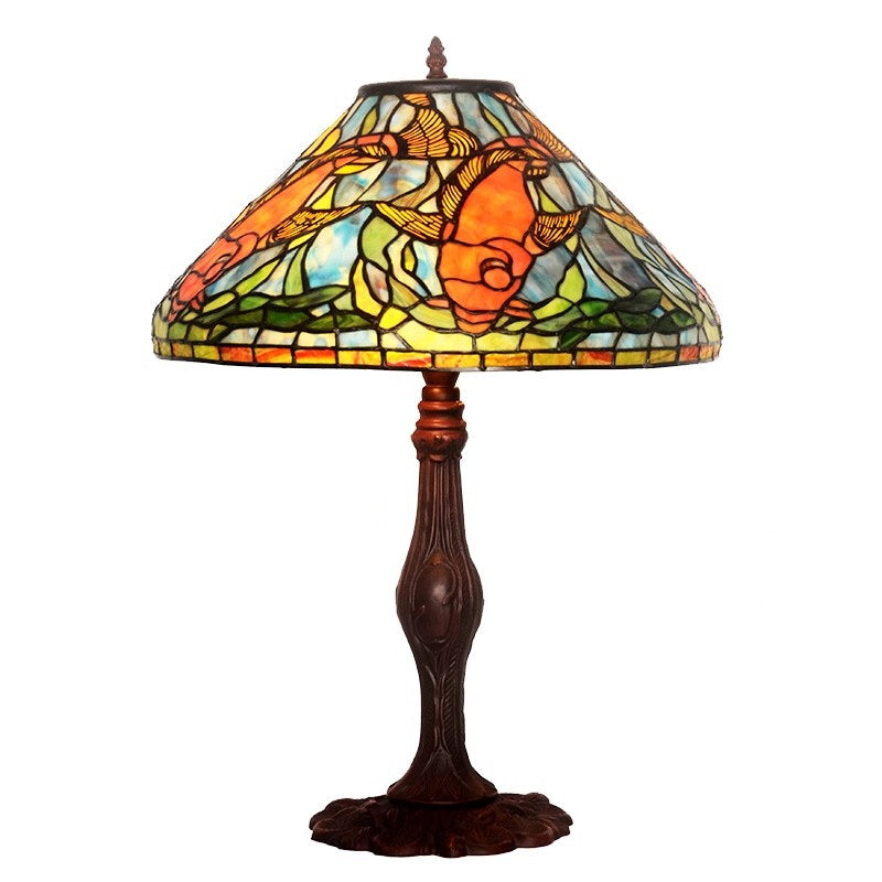 Rare 18" inch Tiffany reproduction  Koi Table Lamp