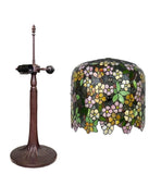 Museum Quality apple blossom Tiffany Stained Glass Table Lamp with Trunk Base