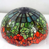 Large 16" Vintage Tiffany Rose Stained Glass Pendant Light for Dining & Living Rooms