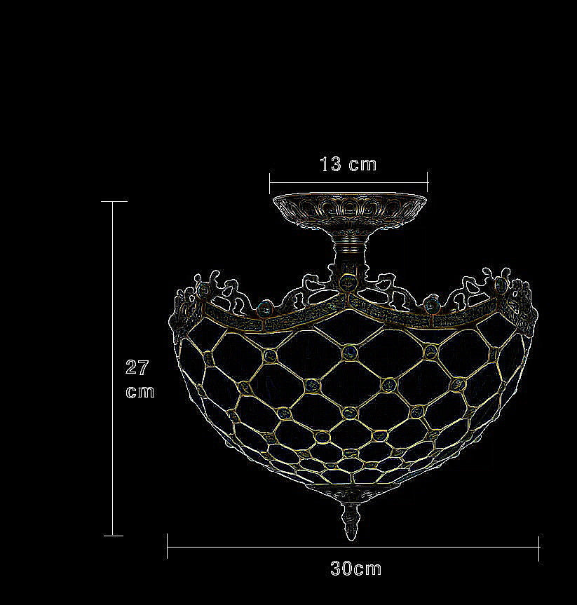 Medium Size 12" Morning Glory Butterfly Style Semi Flush Mount Ceiling Light