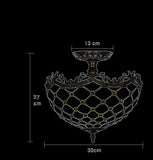 Medium Size 12" Morning Glory Butterfly Style Semi Flush Mount Ceiling Light