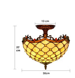 Medium Size 12" Classical Beaded Raindrop Style Semi Flush Mount Ceiling Light