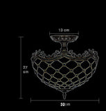 Medium Size 13" White Jewel Carousel Semi Flush Mount Ceiling Light