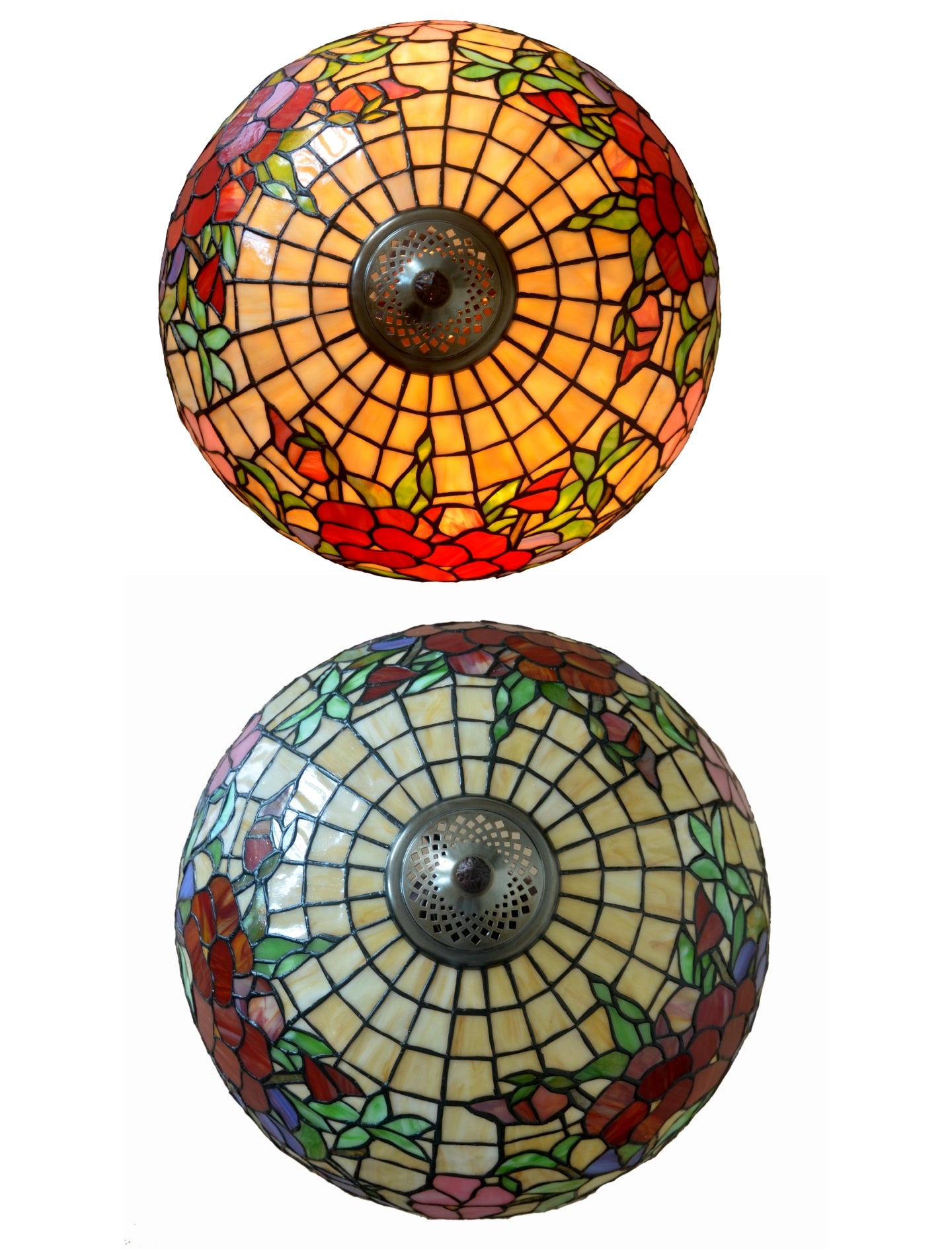 16 “ Large Pansy Floral Tiffany Semi Flush Ceiling Light