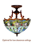 16 “ Large Elegant Tulip Bud Tiffany Semi Flush Mount Ceiling Light
