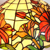 16 “ Large Elegant Red Lily Tiffany Semi Flush Mount Ceiling Light