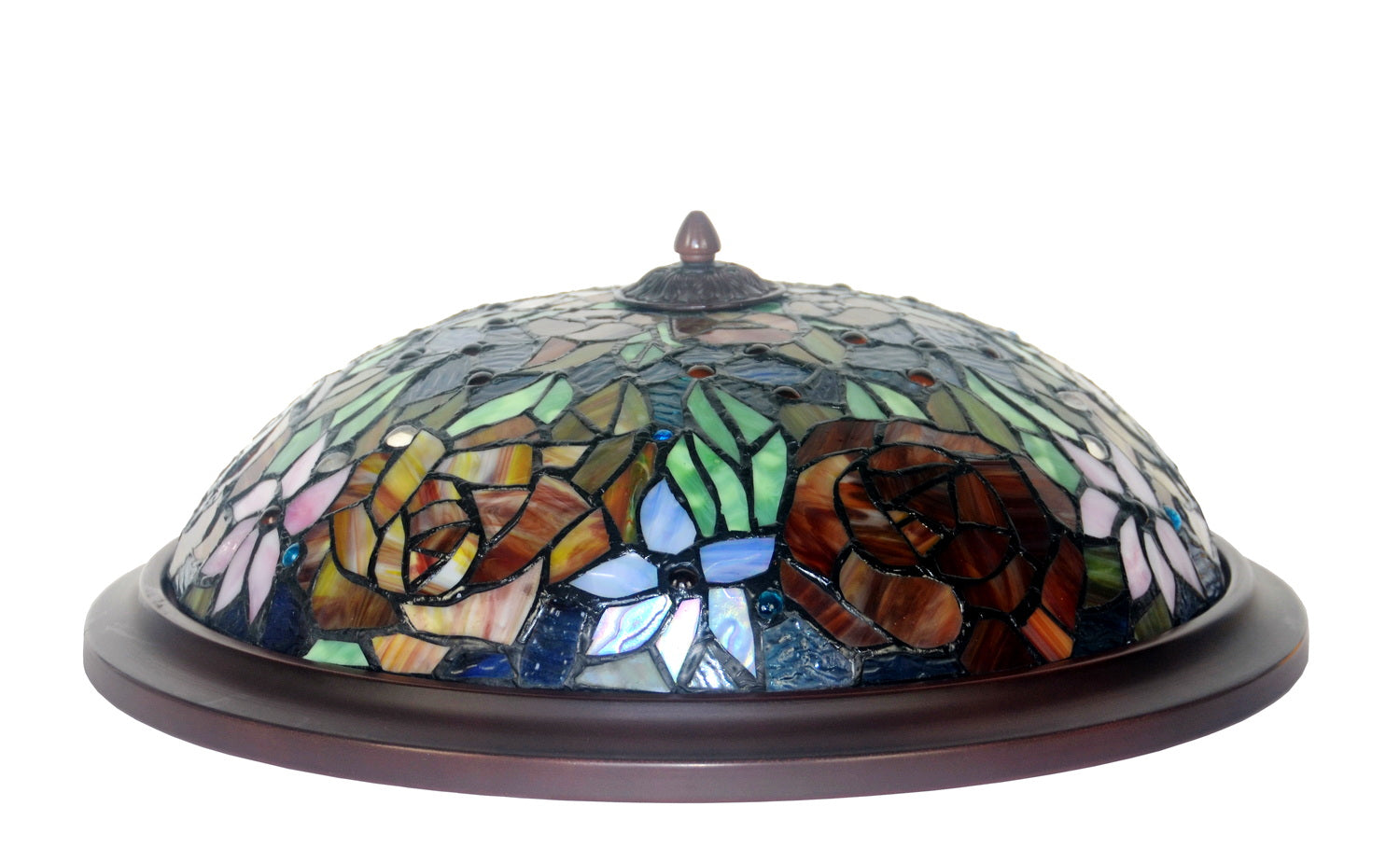 16" Rose Tiffany Flush Mount Ceiling Light