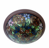 16" Rose Tiffany Flush Mount Ceiling Light