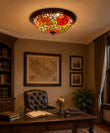 16" Rose Tiffany Flush Mount Ceiling Light