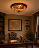 16" Rose Tiffany Flush Mount Ceiling Light