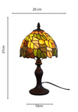8-Inch Autumn Leaves Tiffany-Style Small Table Lamp