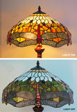 Premium 16" Amber Dragonfly Tiffany Style Table Lamp with Filigree Wings