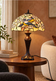 Premium 16" Magpie Birds Blossom Tiffany Stained Glass Table Lamp