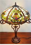 Premium 16" Amber Art Nouveau Tiffany Style Table Lamp with Scrollwork Base