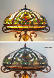 Premium 16" Amber Art Nouveau Tiffany Style Table Lamp with Scrollwork Base