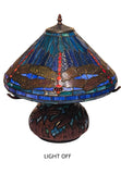 Premium 16" Blue Dragonfly Tiffany Table Lamp with Mosaic Base