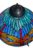 Premium 16" Blue Dragonfly Tiffany Table Lamp with Mosaic Base