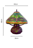 Premium 16" Green Dragonfly Tiffany Table Lamp with Mosaic Base