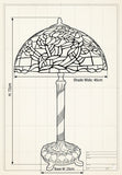 18" Iris Tiffany Style Table Lamp – Handcrafted Stained Glass Floral Lamp with Vintage Bronze Base