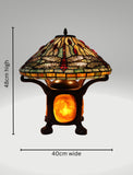 Legend Collection@Reproduction Tiffany Dragonfly lamp with rare "Turtleback Tile" base
