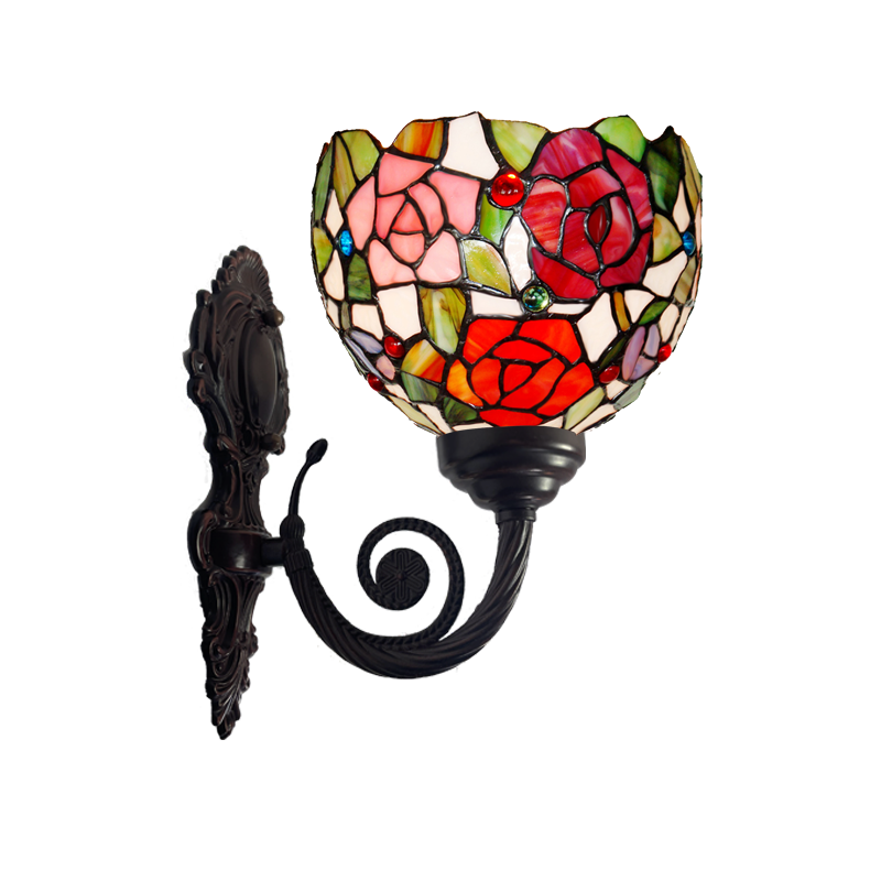 Floral Red Pink Tiffany Wall lights Up lights wall Sconce