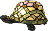 Cute Purple Turtle Tiffany Leadlight Art Deco Stained Glass Accent Lamp