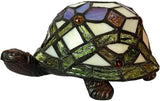 Cute Purple Turtle Tiffany Leadlight Art Deco Stained Glass Accent Lamp