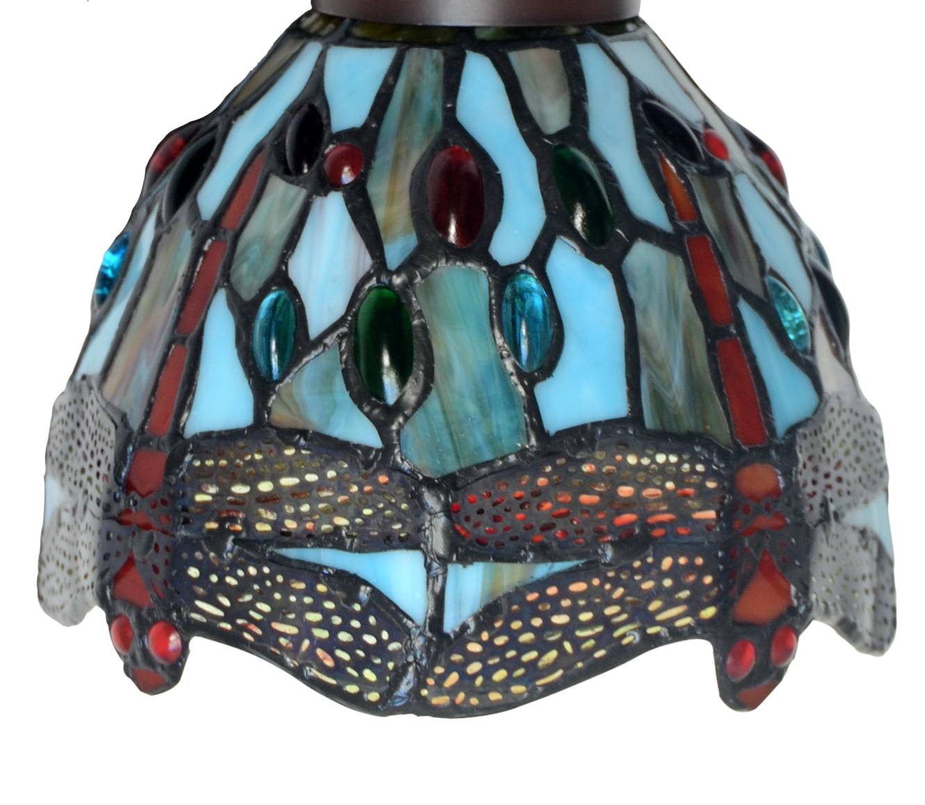 3 light blue Dragonfly Style Tiffany Stained Glass Pendant Lights