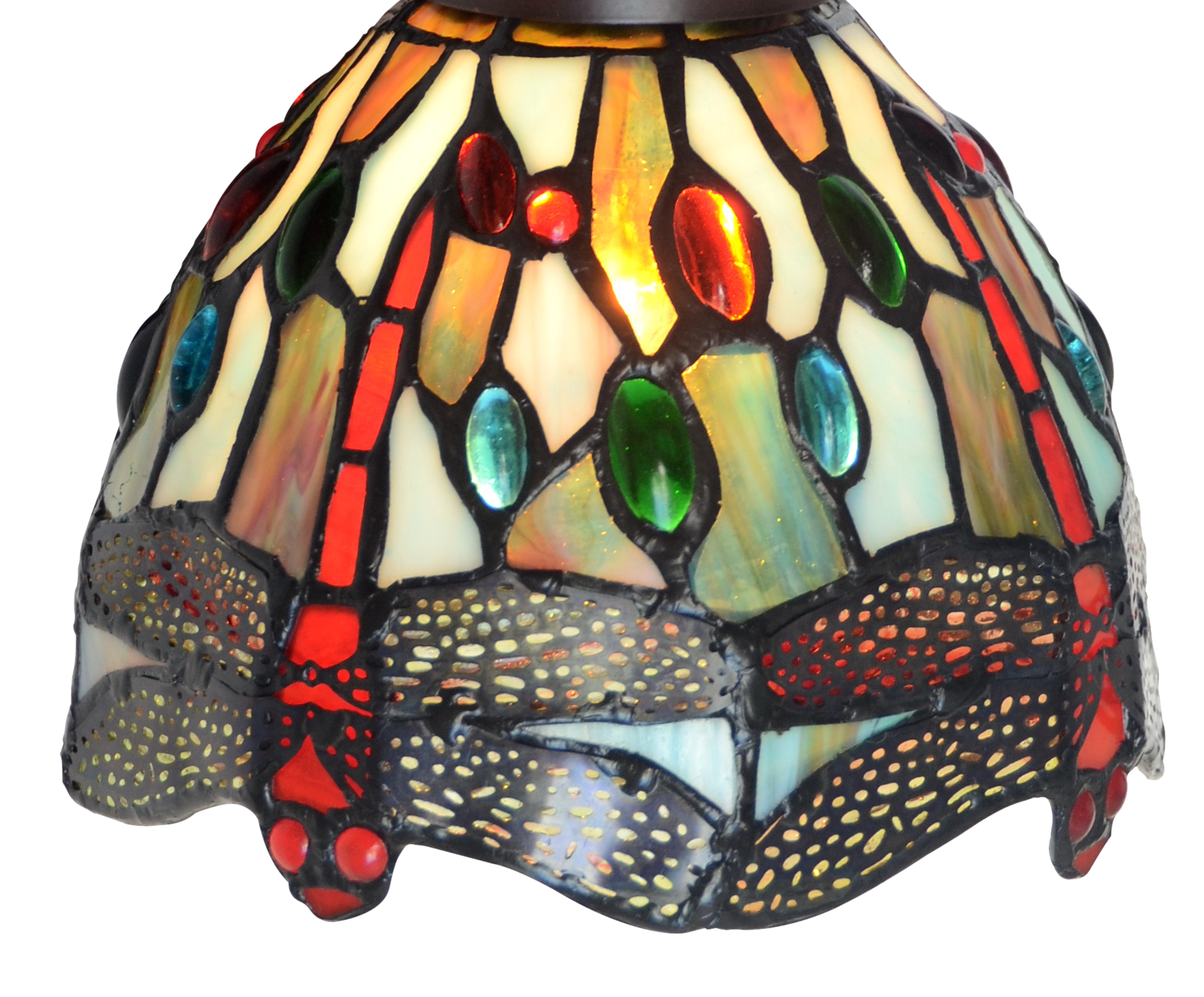 3 light blue Dragonfly Style Tiffany Stained Glass Pendant Lights