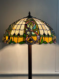 Large 18" Leaf Ribbon Style Stained Glass Leadlight Tiffany Floor Lamp