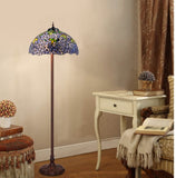 Large 17" Blue Wisteria Style Tiffany Floor Lamp