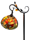 Antique Style Red Amor Tiffany Stained Glass Edwardian Bridge Arm Tiffany Floor Lamp