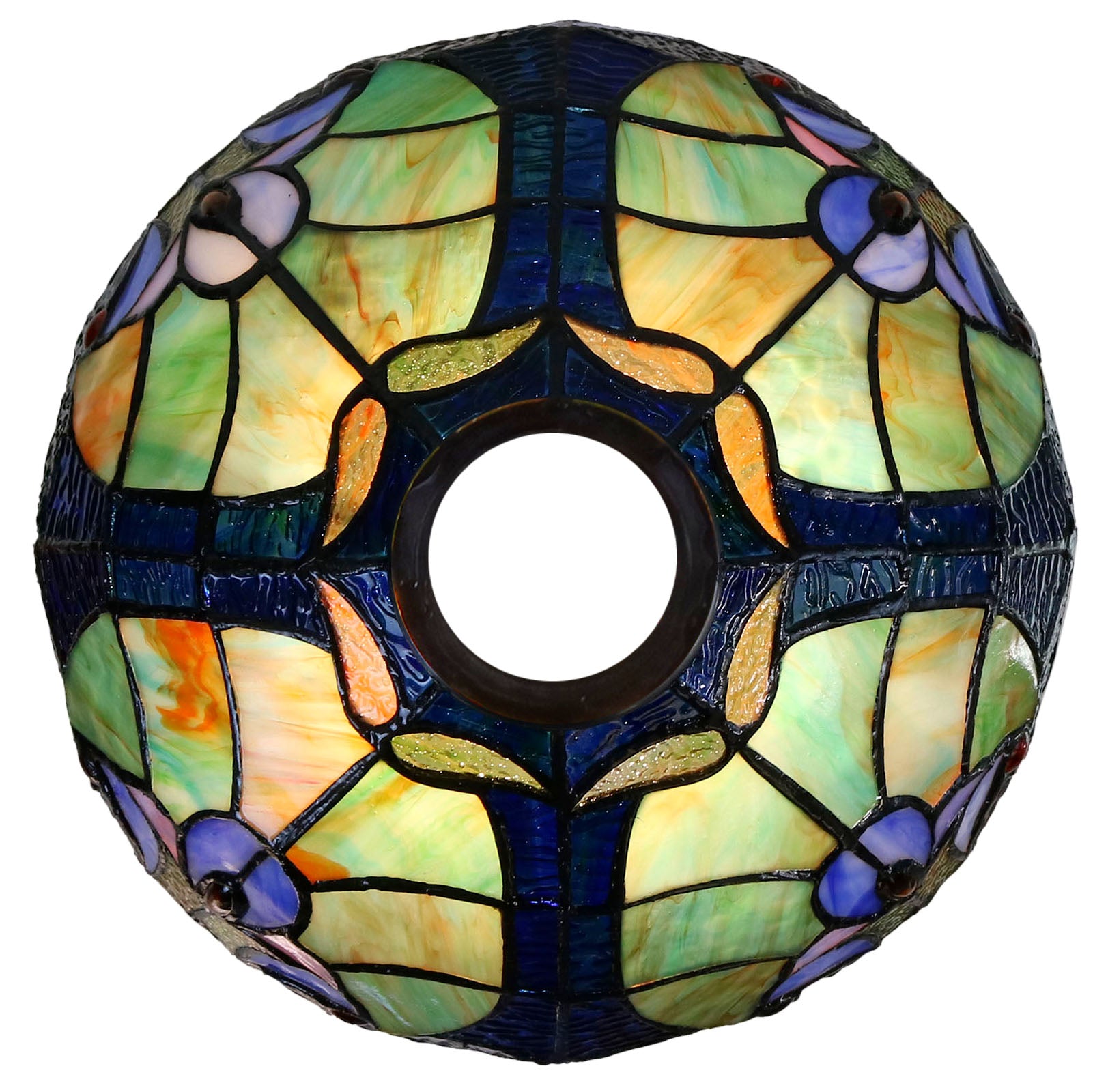 Antique Style Green Amor Tiffany Stained Glass Edwardian Bridge Arm Tiffany Floor Lamp