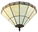 Mission Stained Glass Tiffany Wall Light  with Intricate Filigree Accent