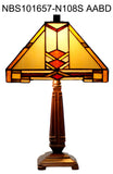 Mission Style 10" Stained Glass Leadlight Tiffany Bedside Lamp