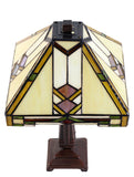 Mission Style 10" Stained Glass Leadlight Tiffany Bedside Lamp