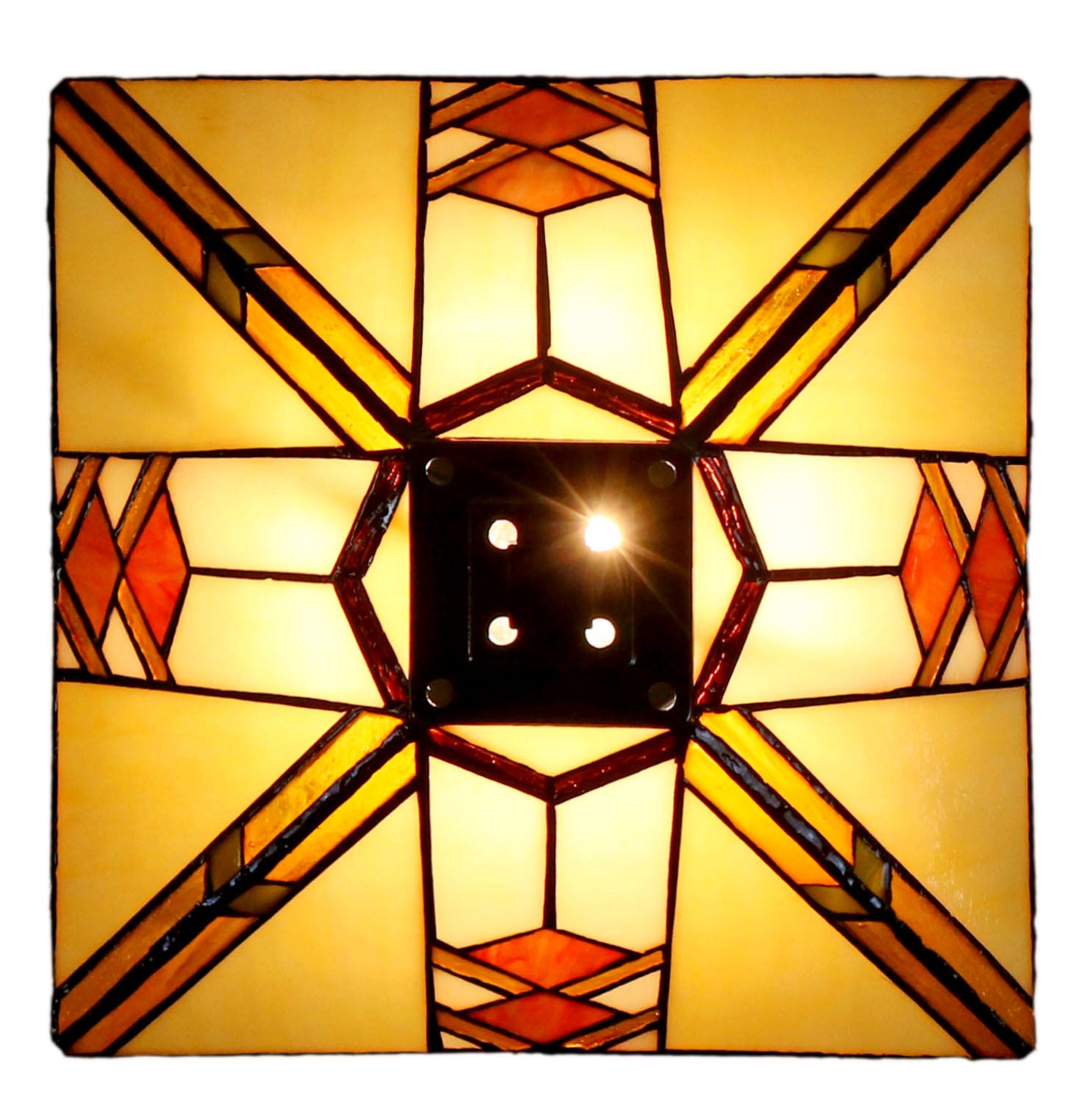 Mission Style 10" Stained Glass Leadlight Tiffany Bedside Lamp