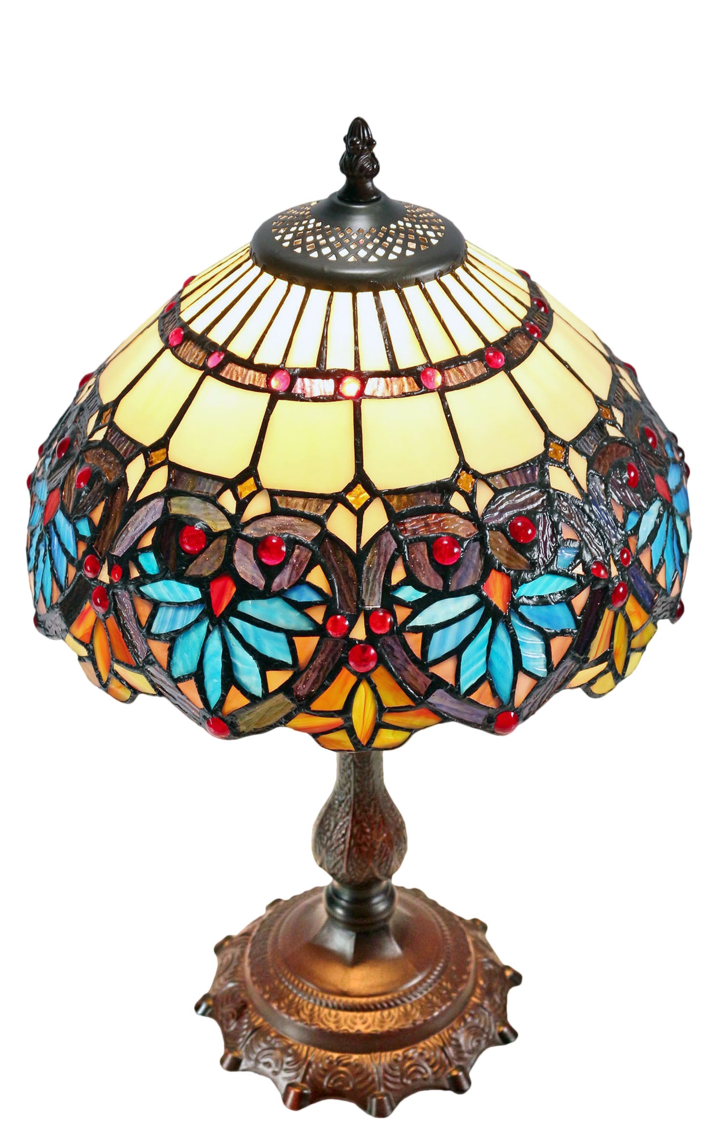 Elegant 12"  Boheme Style Tiffany Bedside Lamp