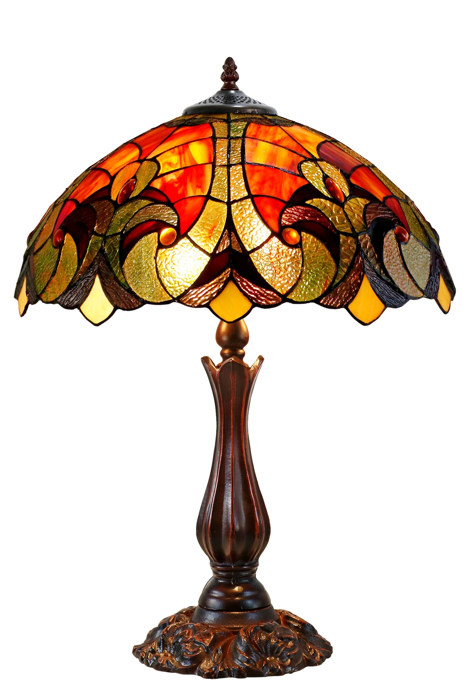 16" Large Amor Red Victorian Style Tiffany Table Lamp