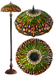 18" Classical Green Dragonfly  Stained Glass Tiffany Floor Lamp